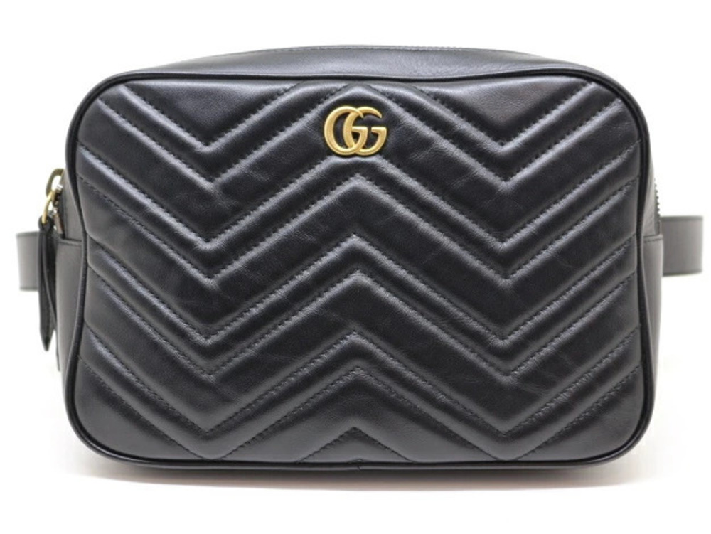 Gucci GG Marmont Waist Bag Black Calfskin